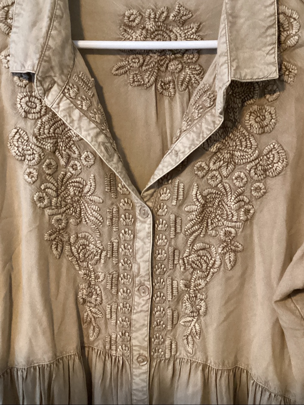 Solitaire Embroidered Button-Front Tunic - Picture 2 of 6
